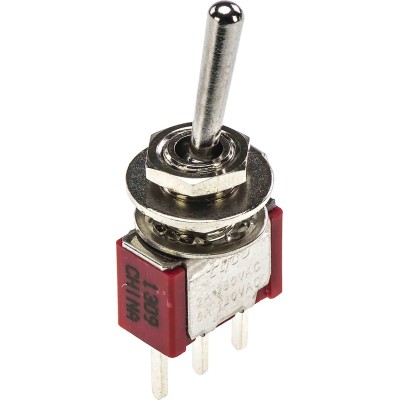 TE Connectivity Gemini A Series Toggle Switch, PCB Mount, On-On SPDT, Through Hole Terminal, 28 V dc, 5A, 115 V 6-1825136-3