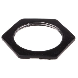 RS PRO Black Steel Cable Gland Locknut M32 Thread 41mm Across Flats 608-834