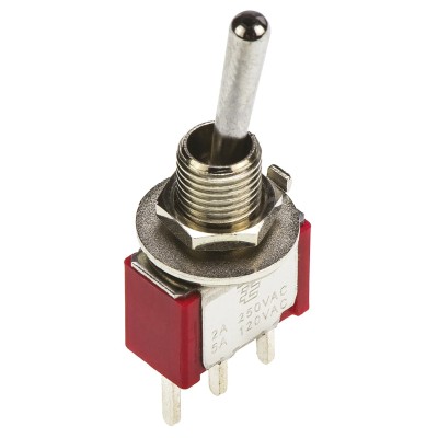 TE Connectivity Toggle Switch PCB Mount On-On SPDT Through Hole Terminal 28 V dc 115 V ac 4-1825136-5