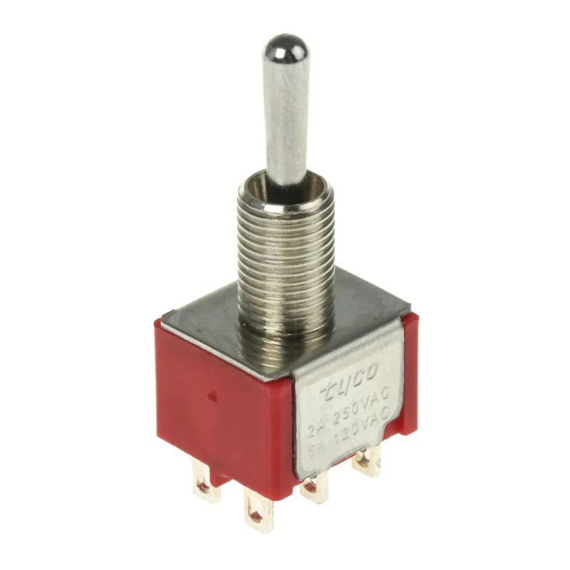 TE Connectivity Panel Mount Toggle Switch DP3T On-On-On Wire Lug Terminal 28V dc 125V ac 4-1825139-5