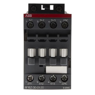 ABB Industrial Control Contactor AF16Z 3-Pole, 12-20 V DC Coil, 10.5 A, 7.5 kW, 690 V AC, DIN Rail Mount AF16Z