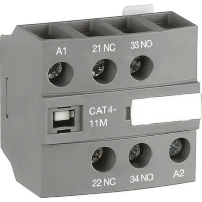 ABB Auxiliary Contact 2 Contact 1 NO/1 NC Front Mount 6 A 600 V DC 690 V AC 1SBN010151R1111 CAT4-11M
