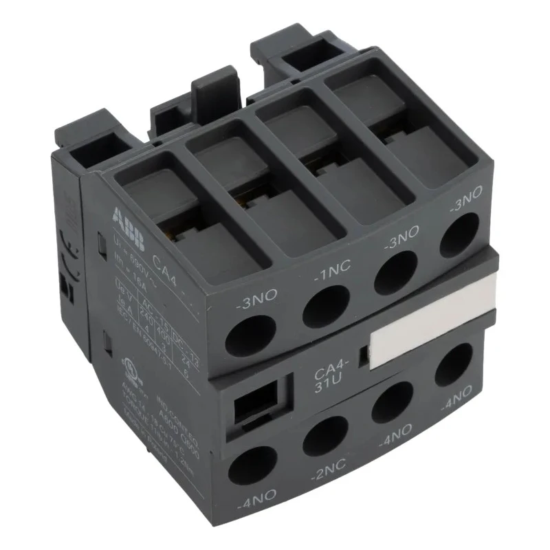 ABB Auxiliary Contact 4 Contacts 3 NO/1 NC Front Mount 6 A 600 V DC 690 V AC CA4-31U