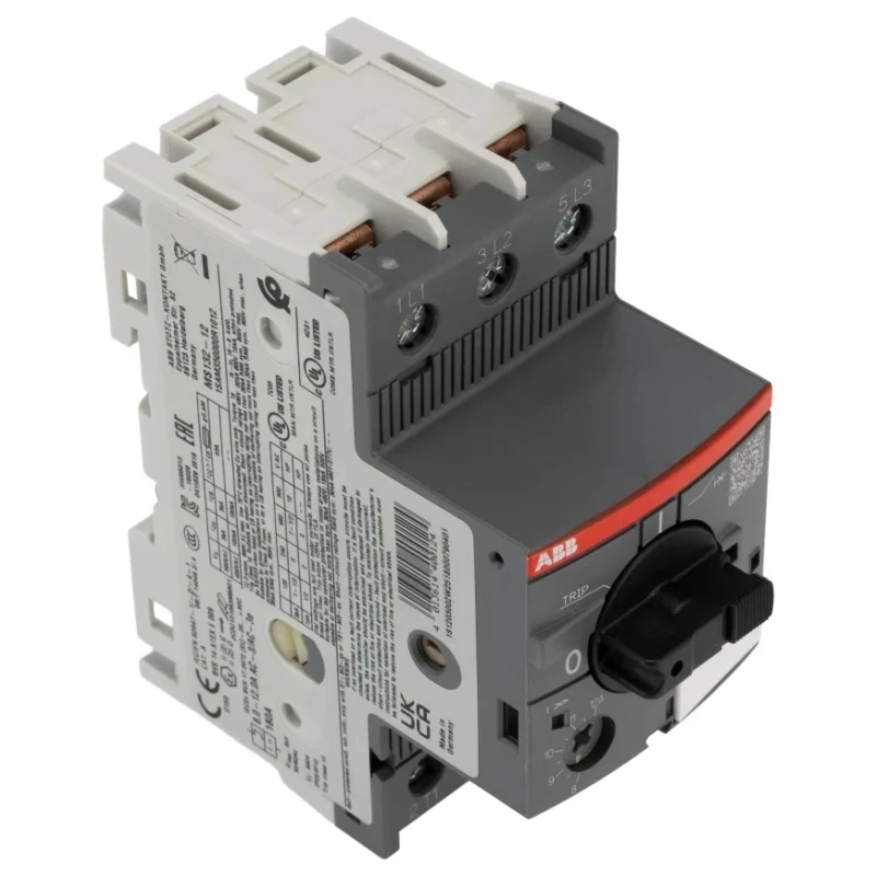 ABB Motor Protection Circuit Breaker MS132 Series 12A, 8A Current Rating, 600V, 3 Poles, IP10/IP20, -25°C to 70°C MS132