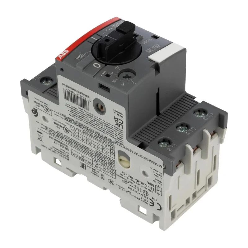 ABB Motor Protection Circuit Breaker MS132 Series 12A, 8A Current Rating, 600V, 3 Poles, IP10/IP20, -25°C to 70°C MS132
