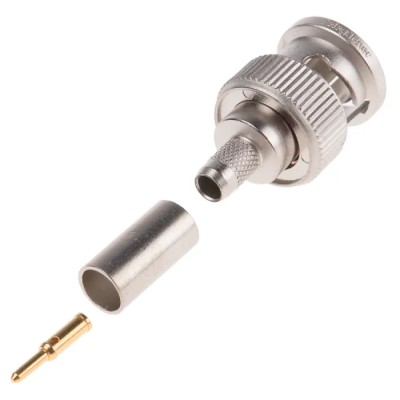 Telegartner BNC Series Coaxial Connector Cable Male BNC 75 Ω Straight Body Crimp J01002A0030