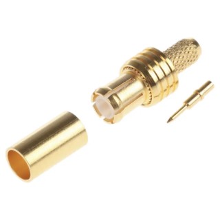 Telegartner MCX Series Coaxial Connector Cable Male MCX, 50 Ω Impedance, Straight Body Crimp J01270A0161