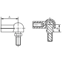 Igus Plastic Angled Ball & Socket Joint M10 Thread, Right Hand Thread, Ball Diameter 16mm WGRM-10-LC-MS