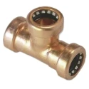 Pegler Yorkshire Copper Pipe Fitting Equal Tees, Non-demountable Push Fit, WRAS Approved 75556