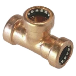 Pegler Yorkshire Copper Pipe Fitting Equal Tees, Non-demountable Push Fit, WRAS Approved 75556