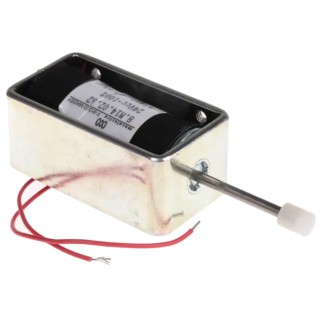 Mecalectro Linear Solenoid 24V Push Pull Action 12mm Stroke 8N Magnetic Force 57.7mm Length 32mm 8.M14 02 62 24 VCC 100%