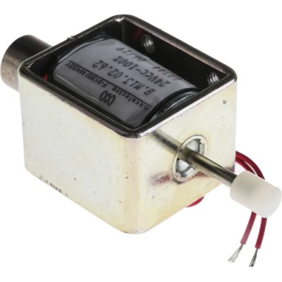 Mecalectro Linear Solenoid, 24V DC, Push Action, 9mm Stroke, 6.5W Continuous Power 8.M13 02 62 24 VCC 100%