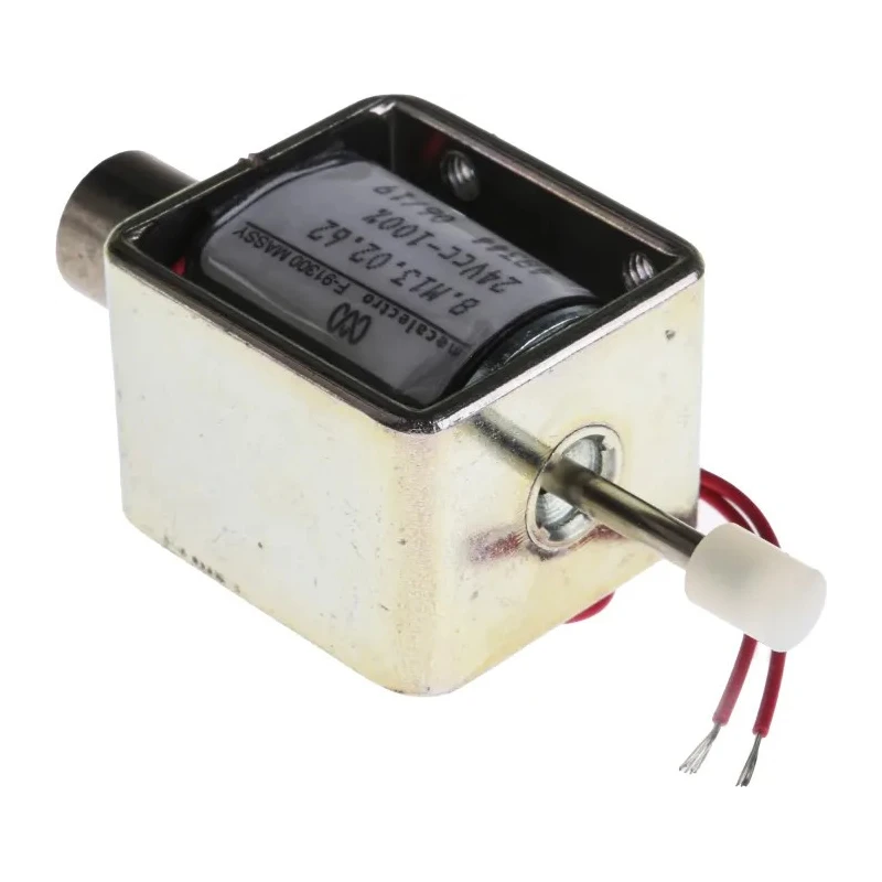 Mecalectro Linear Solenoid, 24V DC, Push Action, 9mm Stroke, 6.5W Continuous Power 8.M13 02 62 24 VCC 100%