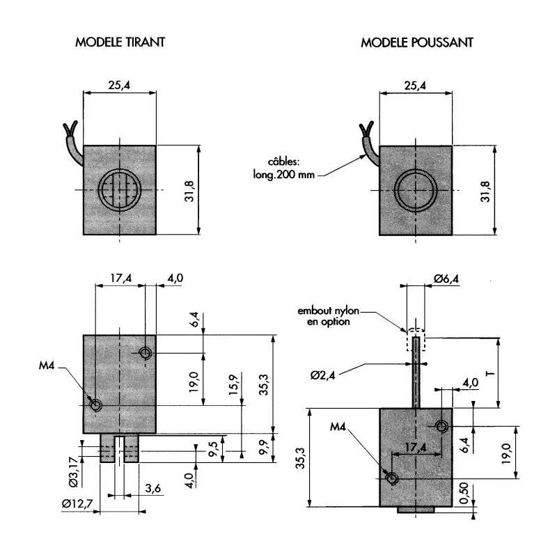 Mecalectro Linear Solenoid 12V 6.5W 35.3mm Length 31.8mm Width 25.4mm Depth 100% Duty Cycle 8.M13 02 62 12 VCC 100%
