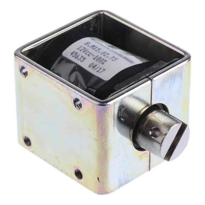 Mecalectro Linear Solenoid 12V Pull Action 15N Magnetic Force 15W Continuous 50.8mm Length 49mm 8.M15 02 73 12 VCC 100%