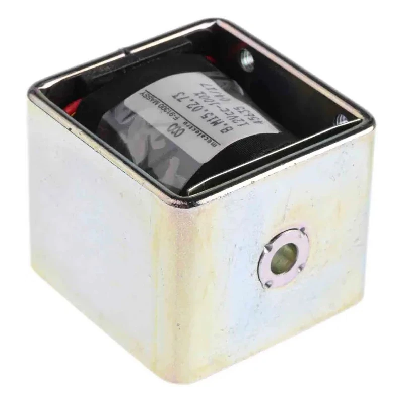 Mecalectro Linear Solenoid 12V Pull Action 15N Magnetic Force 15W Continuous 50.8mm Length 49mm 8.M15 02 73 12 VCC 100%