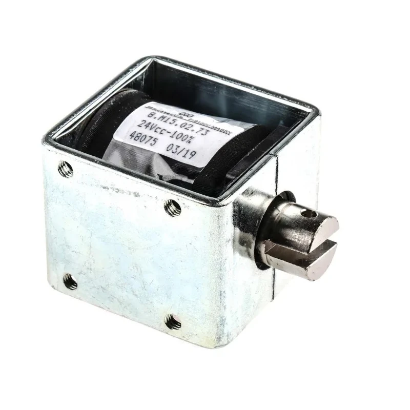 Mecalectro Linear Solenoid, 24V DC, 15W Continuous Power, 15mm Stroke, 49mm Width, 50.8mm Length 8.M15 02 73 24 VCC 100%