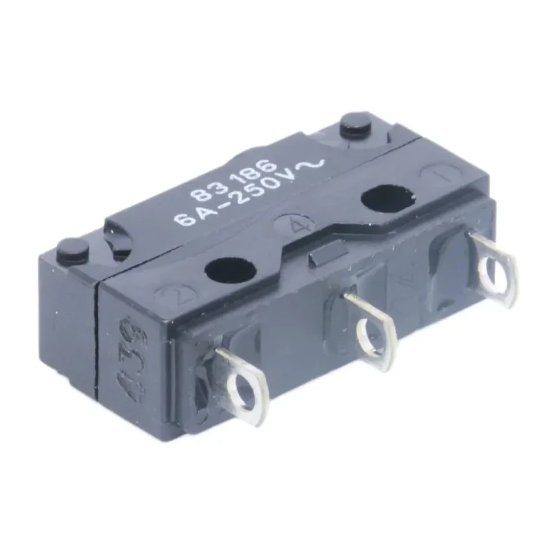Crouzet Button Micro Switch, Solder Terminal, 6A Current, 250 V AC, 4 V DC, SPDT Contact Configuration, IP67 83186001