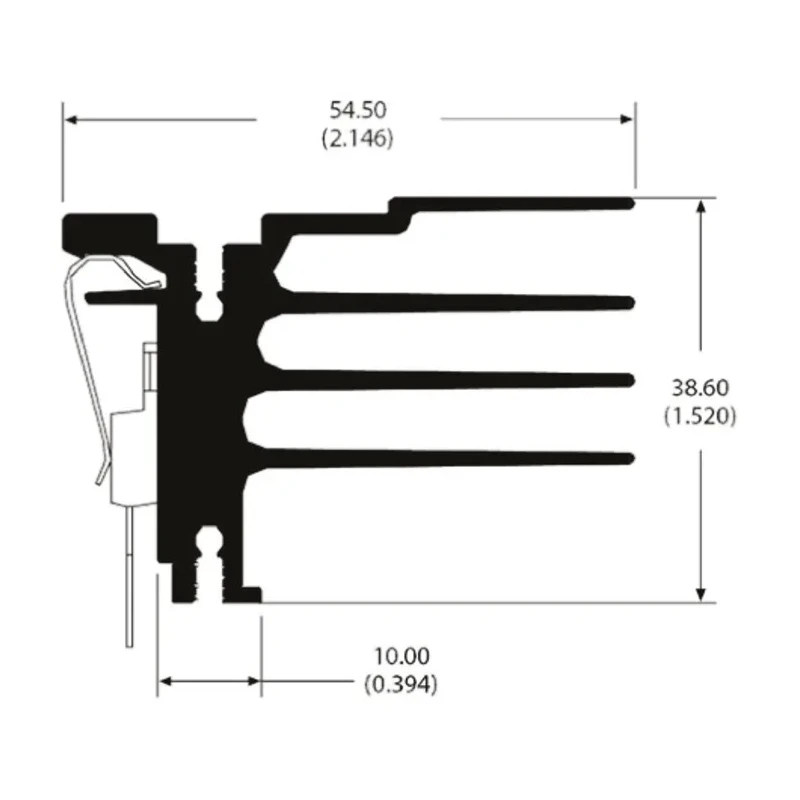 AAVID THERMALLOY Heatsink TO-220 Aluminium Black Anodised Clip Mount 50mm x 54.5mm x 37.1mm 3.91K/W 0S568/50/B