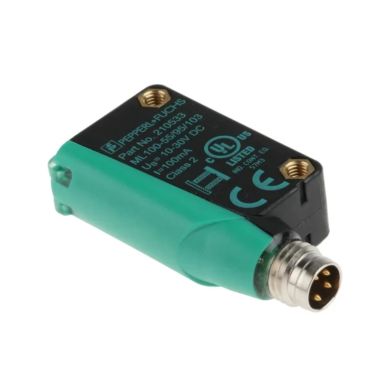Pepperl + Fuchs Retroreflective Photoelectric Sensor, Block Sensor, 5 m Detection Range, PNP Output, IP67 ML100-55/95/103