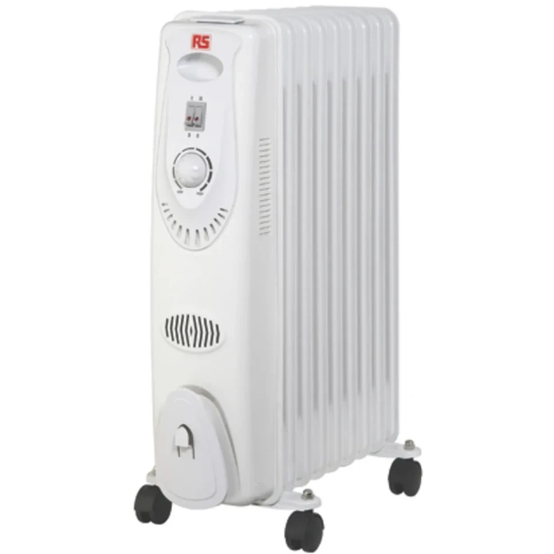 RS PRO Oil Filled Radiator Thermostat 2 kW Floor Mount 220-240V Type C Plug 712-6086