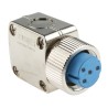 Jaeger Circular Connector, 4 Contacts, Cable Mount, Standard Size, Female Contact, 15A, IP50 IP54, Silver 0430 850 06