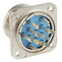 Jaeger Circular Connector, 12 Contacts, Panel Mount, Standard Size, Female, IP50 IP54, 15A Current, MIL-DTL-5015 5366 120 06