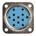 Jaeger Circular Connector, 12 Contacts, Panel Mount, Standard Size, Female, IP50 IP54, 15A Current, MIL-DTL-5015 5366 120 06