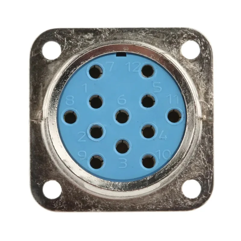 Jaeger Circular Connector, 12 Contacts, Panel Mount, Standard Size, Female, IP50 IP54, 15A Current, MIL-DTL-5015 5366 120 06