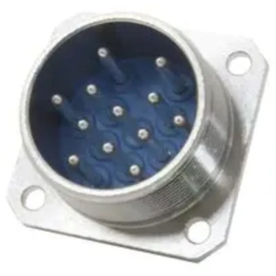 Jaeger Circular Connector, 12 Contacts, Panel Mount, Standard Size, Male, 15A Current, Silver Contact Plating 0383 590 06