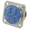 Jaeger Circular Connector, 12 Contacts, Panel Mount, Standard Size, Male, 15A Current, Silver Contact Plating 0383 590 06
