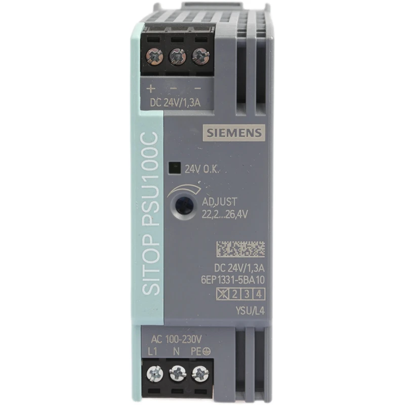Siemens SITOP PSU100C Switched Mode DIN Rail Power Supply 264V AC/DC Input 24V DC, 1.3 A Output, 30 W PSU100C