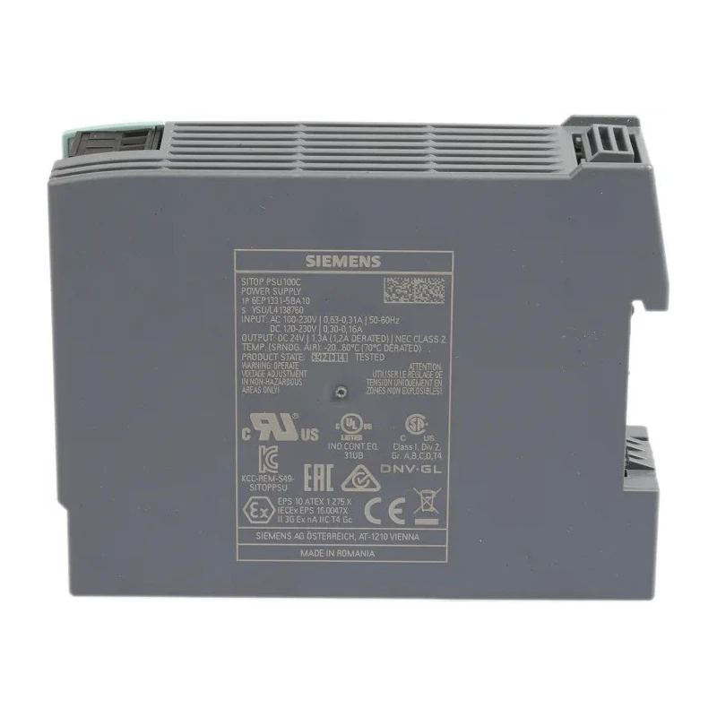 Siemens SITOP PSU100C Switched Mode DIN Rail Power Supply 264V AC/DC Input 24V DC, 1.3 A Output, 30 W PSU100C