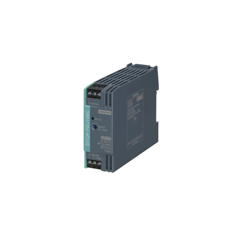 Siemens SITOP PSU100C Switched Mode DIN Rail Power Supply 264V AC/DC Input 24V DC, 1.3 A Output, 30 W PSU100C