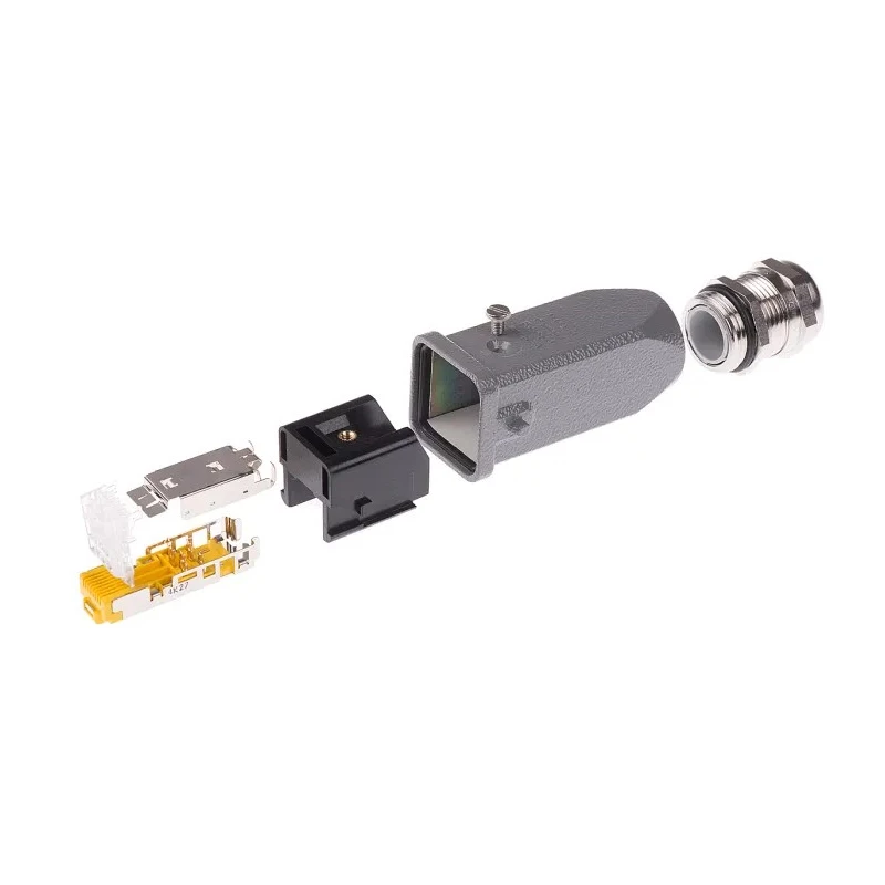 HARTING Han 3A RJ45 Series RJ45 Connector Male Cable Cat6 Shielded Straight 1 Port 8 Way 09451151560