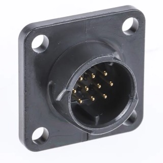 Hirose Miniature Circular Connector Panel Mount Socket Male 10 Contacts Bayonet HR34B 