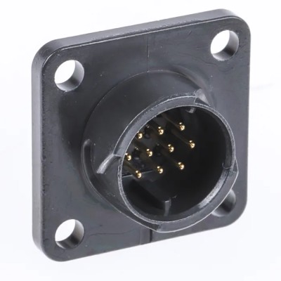 Hirose Miniature Circular Connector Panel Mount Socket Male 10 Contacts Bayonet HR34B