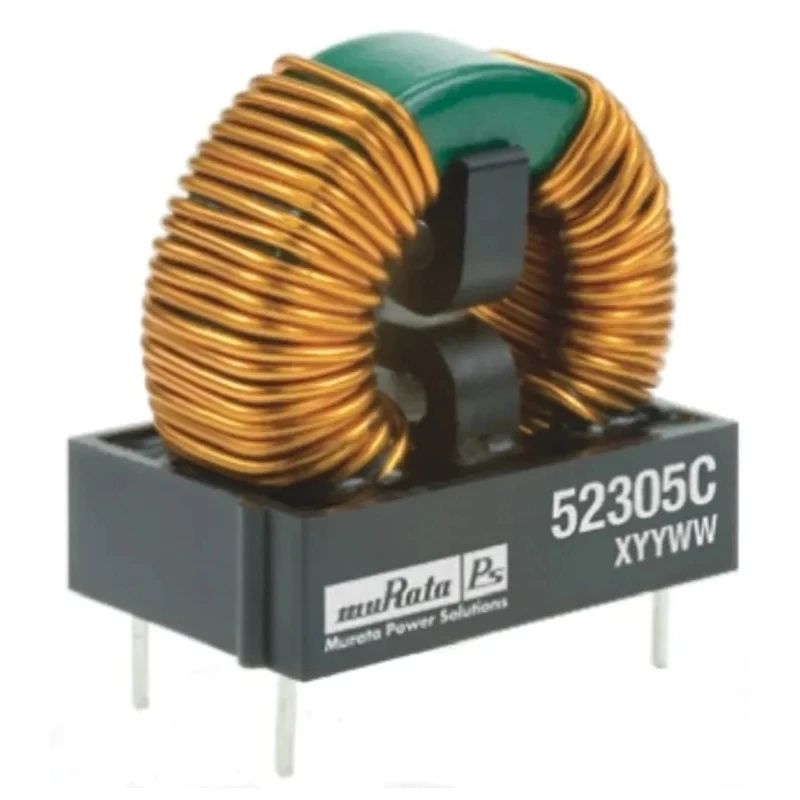 Murata Power Solutions 10 mH Leaded Inductor Radial Mount 1.7 A IDC 193 mΩ RDC 1500 Vrms 52106C