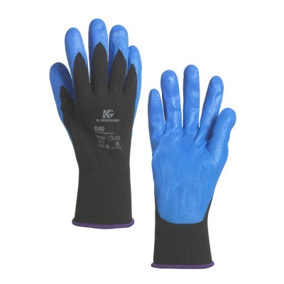 Kimberly Clark G40 Blue Nylon Work Gloves, Size 9, Nitrile Foam Coating 40227