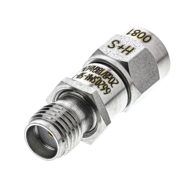 Huber+Suhner RF Attenuator SMA Plug to Socket 0.5 dB 50Ω 4-18 GHz Gold Plated 6620_SMA-50-1/199_NE