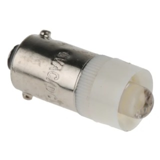 JKL Components White Indicator Lamp BA9 Base 9.6 mm Diameter LE-BA9S-6W