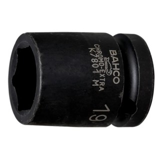Bahco 21 mm 12.7 mm Drive Heavy Duty Black Alloy Steel Impact Socket 38mm Length K7801M-21