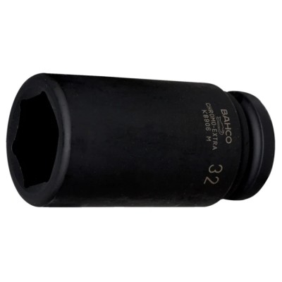 Bahco 32 mm Hexagon Drive Impact Socket, 19.05 mm Drive, 100mm Length K8906M-32