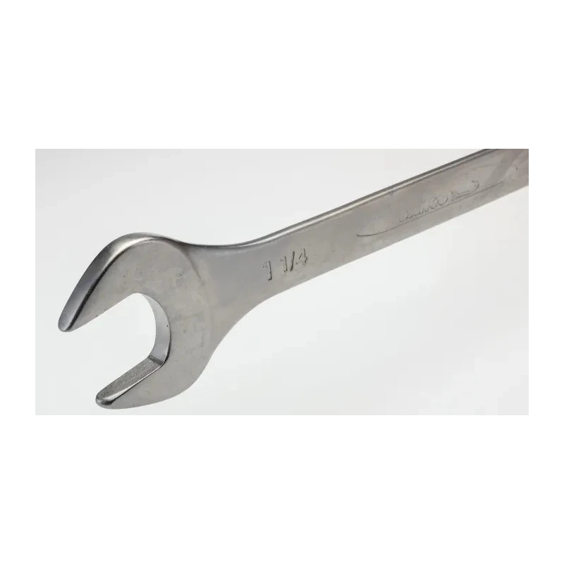 Bahco Combination Spanner 1-1/4 in, 350mm Overall Length, Alloy Steel, Chrome Finish, Offset 15° 111Z-1.1/4