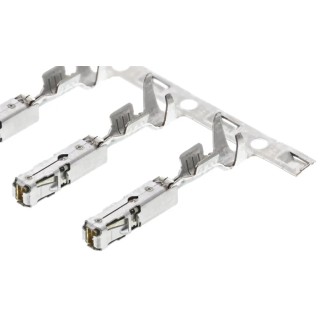TE Connectivity AMP MCP 1.5K Series Female Crimp Terminal, 12A Current, 17 AWG to 20 AWG Wire Size, Gold Plating 1241380-2