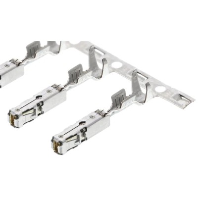 TE Connectivity AMP MCP 1.5K Series Female Crimp Terminal, 12A Current, 17 AWG to 20 AWG Wire Size, Gold Plating 1241380-2
