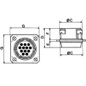 Jaeger Industrial Circular Connector Metal Housing 12 Contacts Female Bayonet Miniature IP50 IP54 6307 120 06