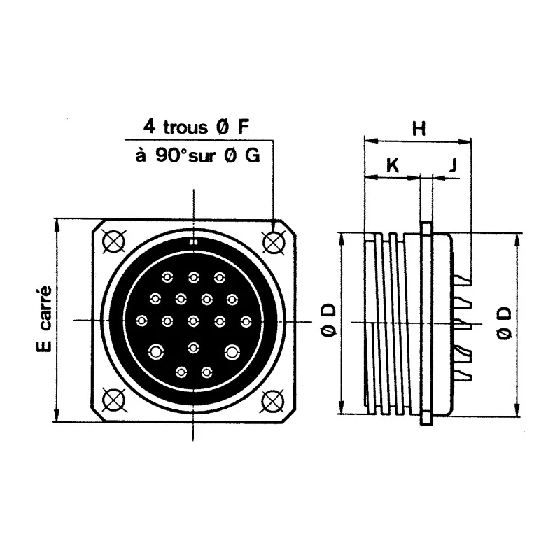 Jaeger Connector Seal Gasket Shell Size B2 IP65 Temperature Range -50°C to 100°C 5369 460 06