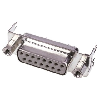 TE Connectivity AMPLIMITE HD-20 15 Way Straight 2.74 mm Pitch Through Hole D-Sub Connector Female 7-1393740-1