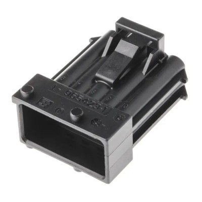 TE Connectivity Junior Power Timer Automotive Connector Male Black 10 Way Solder Termination 1-965423-1